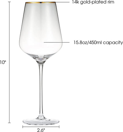 Berkware Wine Glasses - Luxury Crystal Long Stem Toasting Glasses - Set of 4