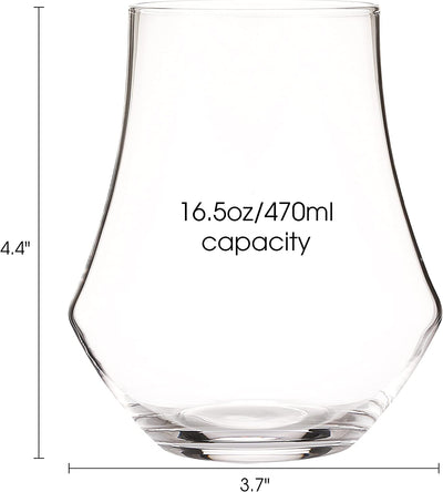 Berkware Tulip Shaped Lowball Whisky Tumbler Glasses - Set of 4