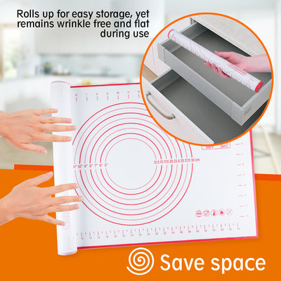 Berkware Silicone Baking Mat for Dough and Baking Cookies Pizza Macarons - Non-Slip, 16" x 20"