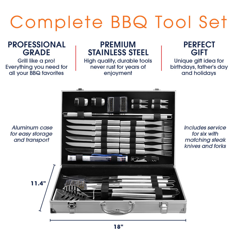 Berkware 30 Piece BBQ Set with Aluminum Case