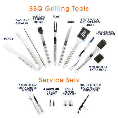Berkware 30 Piece BBQ Set with Aluminum Case