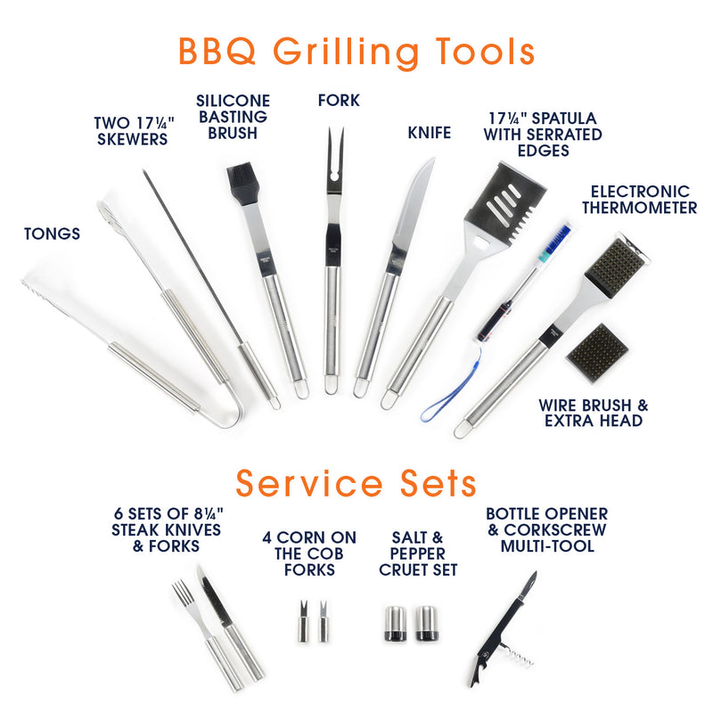 Berkware 30 Piece BBQ Set with Aluminum Case