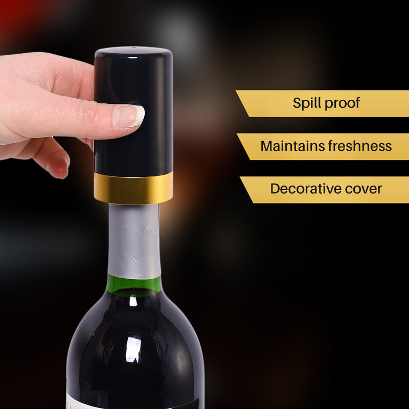 Berkware Automatic Vacuum Wine Bottle Stopper, Vacuum Wine Preserver, Battery Operated Wine Saver with Intelligent LED Display to Keep Wine Fresh