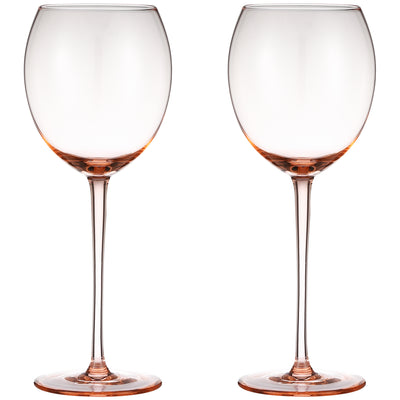 Berkware Colored Glasses - Luxurious and Elegant Sparkling Rose Colored Glassware - Set of 4