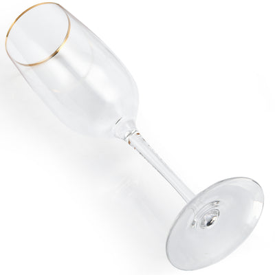 Berkware Crystal Champagne Flutes with Gold tone Rim