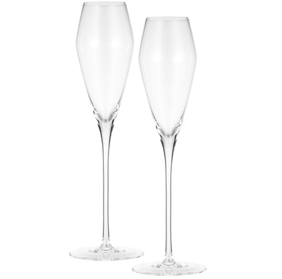 Berkware Tall Champagne Flutes with Gold Tone Rim - 8.1oz (Set of 4)