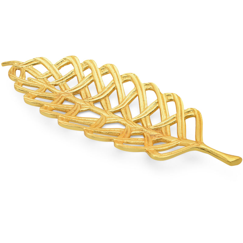 Berkware Gold tone Plated Filigree Leaf Shape Platter