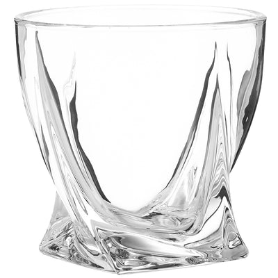 Berkware Lowball Whiskey Glasses - Modern Twisted Base Design - Set of 6