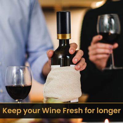 Berkware Automatic Vacuum Wine Bottle Stopper, Vacuum Wine Preserver, Battery Operated Wine Saver with Intelligent LED Display to Keep Wine Fresh