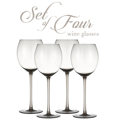 Berkware Colored Glasses - Luxurious and Elegant Smoke Colored Glassware - Set of 4