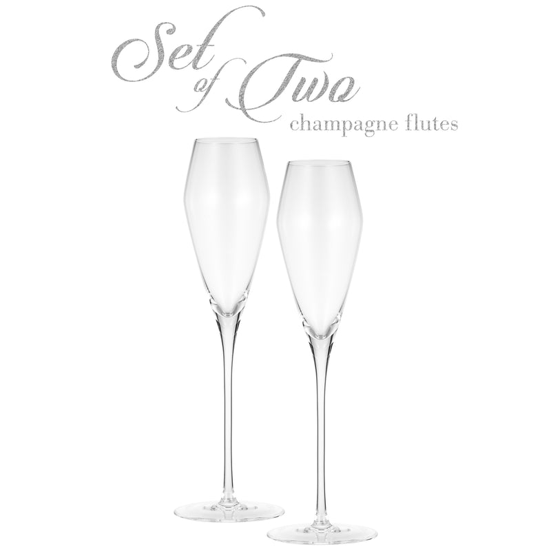 Berkware Premium Crystal Champagne Flutes - 5.5 oz, Set of 2