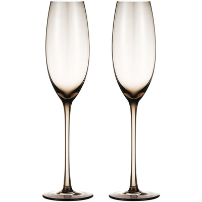 Berkware Tall Champagne Flutes with Gold Tone Rim - 8.1oz (Set of 4)