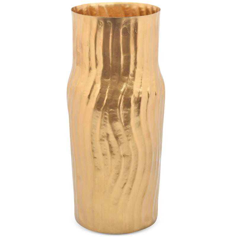 Berkware Gold tone Colored Wavy Textured Flower Vase