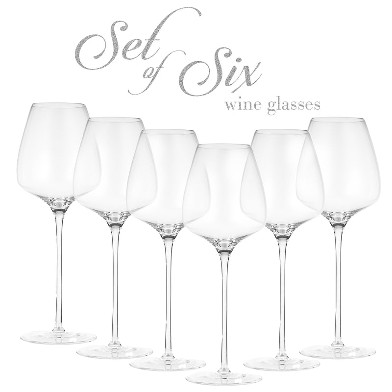 Berkware Premium Crystal Wine Glasses - Set of 6 White Wine Glasses - 20oz