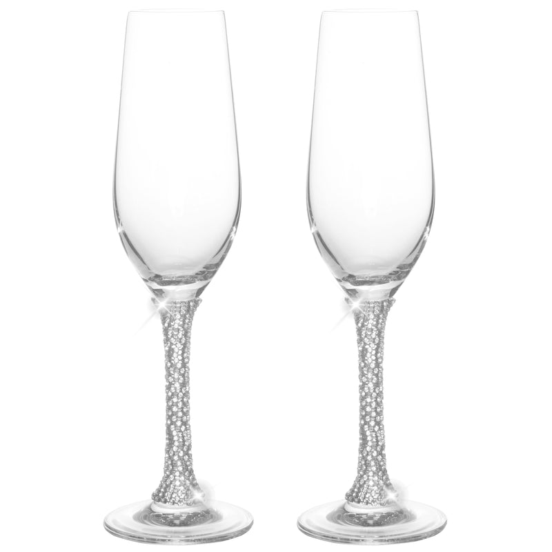 Rhinestone Stem Wine Glass 