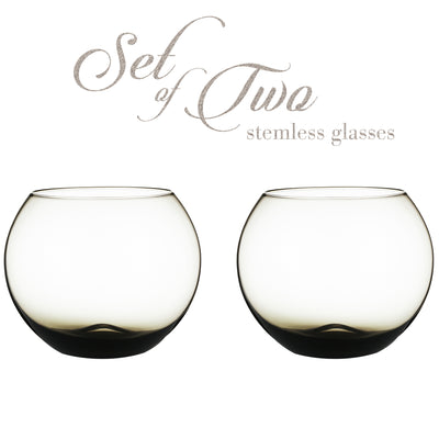 Berkware Set of 2 Sparkling Colored Stemless Wine Glass