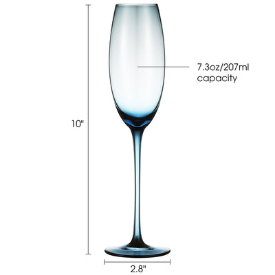 Berkware Luxurious and Elegant Sparkling Colored Glassware - Champagne Flutes