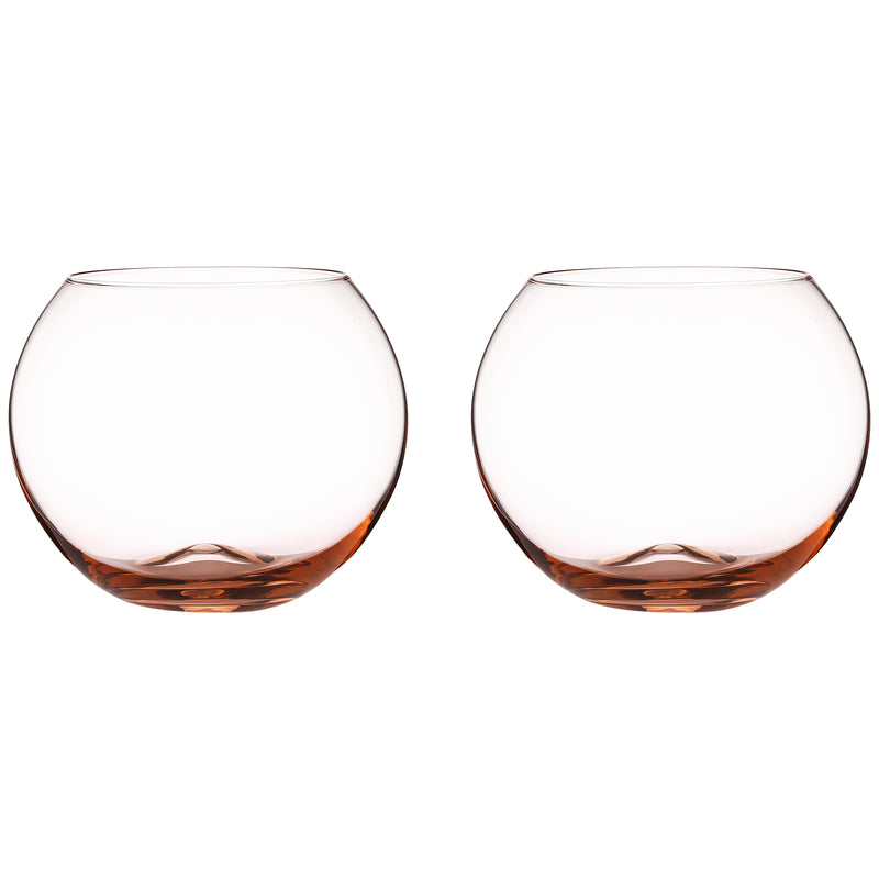 Berkware Set of 2 Sparkling Colored Stemless Wine Glass