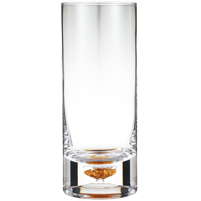 Berkware Lowball Whiskey Glasses with Unique Embedded Gold tone Flake Design - Set of 6
