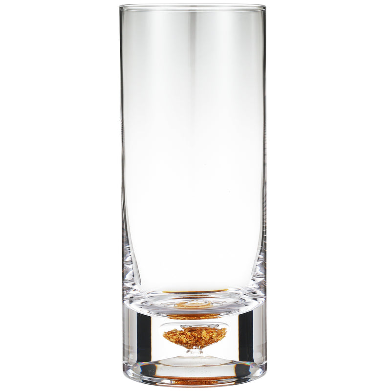 Berkware Lowball Whiskey Glasses with Unique Embedded Gold tone Flake Design - Set of 6