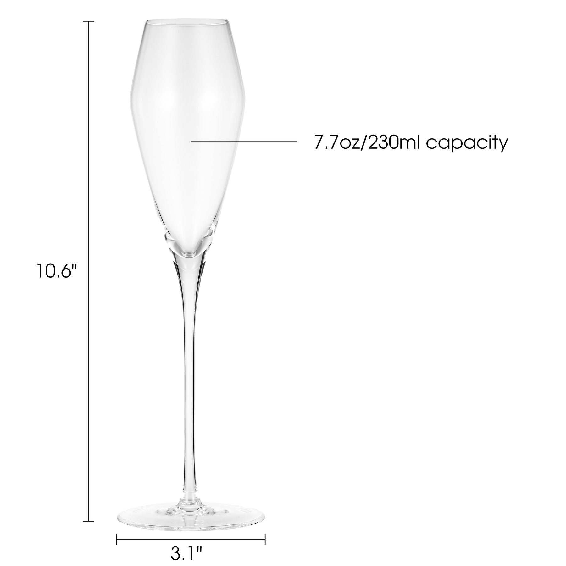Curved discount champagne glasses