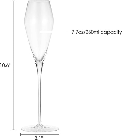 Berkware Premium Crystal Champagne Flutes - Set of 4 Tulip Shaped Champagne Glasses