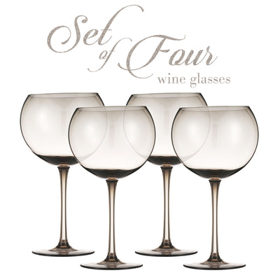 Berkware Colored Glasses - Luxurious and Elegant Smoke Colored Glassware - Set of 4