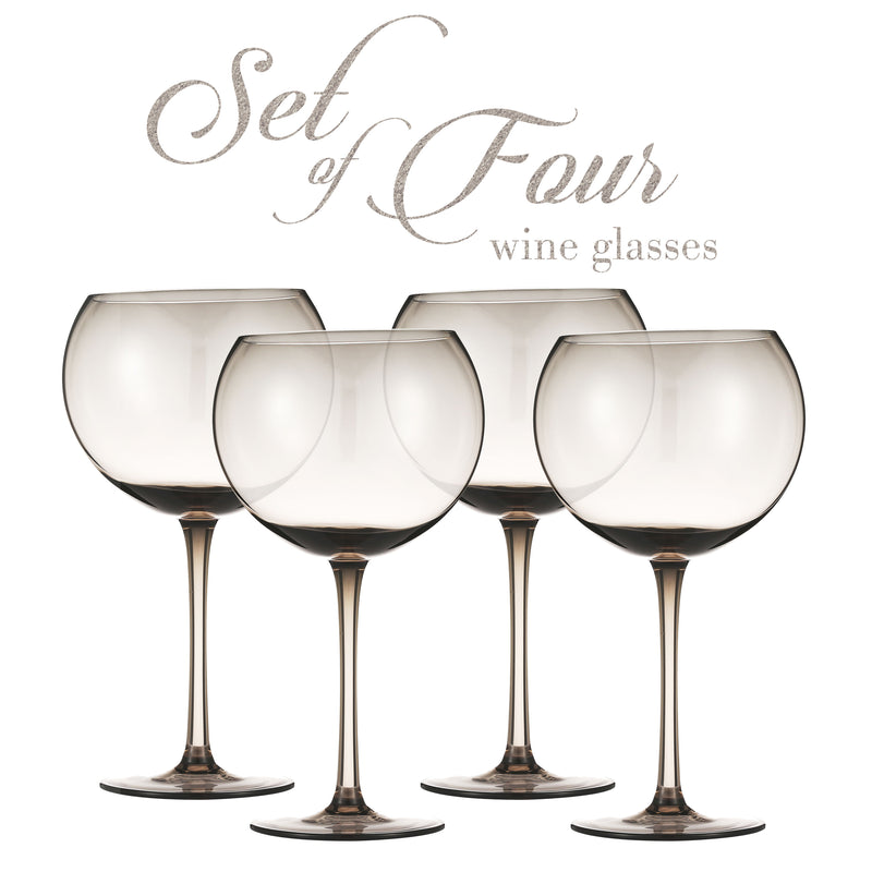 Berkware Colored Glasses - Luxurious and Elegant Smoke Colored Glassware - Set of 4