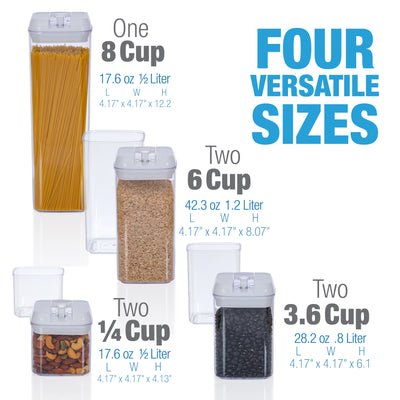 Berkware Set of 7 Airtight Food Storage Containers - BPA Free plus Dry Erase Marker and Labels