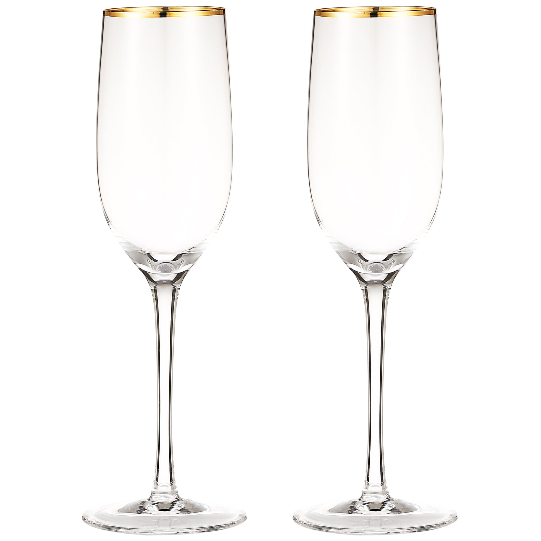 Berkware Crystal Champagne Glass with Gold Rim, Set of 6, 1 - Foods Co.